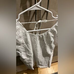 J. Crew White Eyelet Blouse